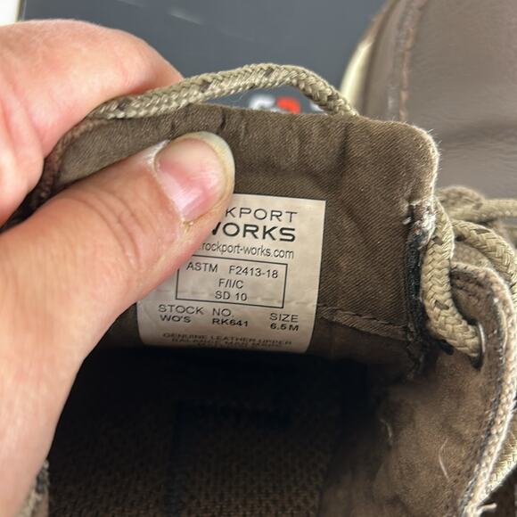 Rockport Works Women’s 6.5 Brown Leather Steel Toe Sailing Club Work Shoes New - Picture 8 of 10